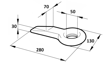 ΣΤΑΘΕΡΟΣ ΡΥΜΟΥΛΚΗΤΗΣ FI50 70X30 L280 - 14000KG/2000KG
