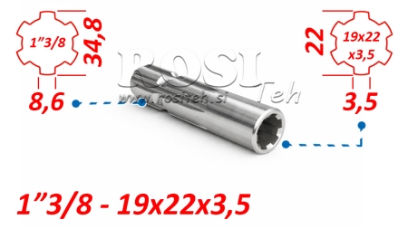 P.T.O. АДАПТЕР 13/8 19x22x3.5 10 зъба