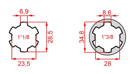 ΑΝΤΑΠΤΟΡΑΣ ΚΑΡΝΤΑΝ ΜΕ ΠΕΙΡΟ ΑΠΟ 1-3/8 ΣΕ 1-1/8 (150 mm)