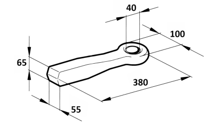 ΣΤΑΘΕΡΟΣ ΓΑΤΣΟΣ FI40 55x65 L380 - 10,000/1,500KG