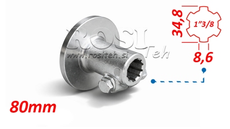 KARDANADAPTERI LAAIPALLA JA TAPPI 1-3/8 (80 mm)