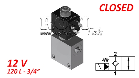 ΒΑΛΒΙΔΑ 2-ΔΡΟΜΩΝ 3/4 (NC) 12V - 120LIT