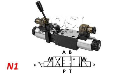 HIDRAVLIČNI ROČNI IN ELEKTRO MAGNETNI VENTIL CETOP 12/24/230V N1