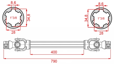ECO KARDANAXEL 790mm 35-60HP STANDARD