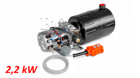 MINI HYDRAULISK POWER-PACK 24V DC - 2.2kW = 2.1cc - 8 lit - enfase montering (metall)