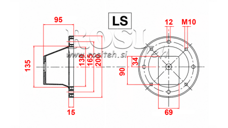 HYDRAULICKÁ PRÍRUBA - ZVON LS201 (EM0,55-1,5kW/GR1)