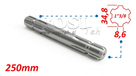 KARDANO ADAPTERIS 1-3/8 DVIPUSIS (250 mm)