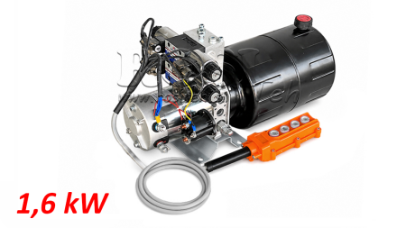 MINI HIDRAULINIS JĖGOS BLOKAS 12V DC - 1.6kW = 2.1cc - 8 lit - 2x bidirekcinių įrenginys (metalinis)