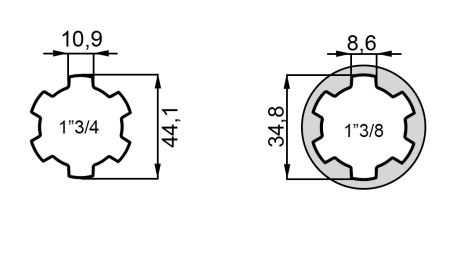 P.T.O. ADAPTER 1''3/4 to 1''3/8