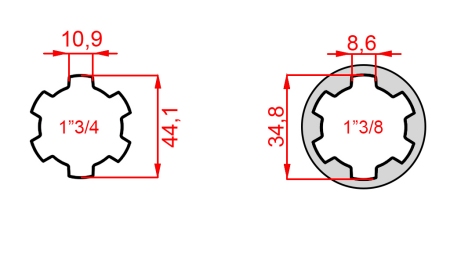ΑΝΤΑΠΤΟΡΑΣ ΚΑΡΝΤΑΝ ΑΠΟ 1-3/8 ΣΕ 1-3/4 (150 mm)