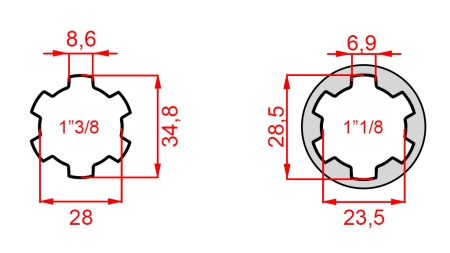 ΑΝΤΑΠΤΟΡΑΣ ΚΑΡΝΤΑΝ ADAPTER ΑΠΟ 1-1/8 ΣΕ 1-3/8 (76 mm)