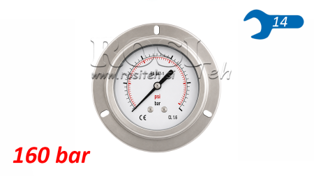 ΜΑΝΟΜΕΤΡΟ DN63 ΠΙΣΩ 0 - 160 BAR - 1/4
