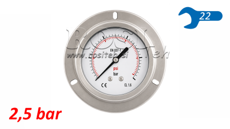 ΜΑΝΟΜΕΤΡΟ DN100 ΠΙΣΩ 0 - 2.5 BAR - 1/2