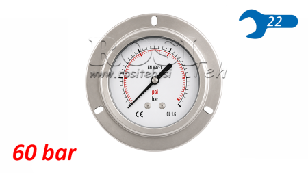 ΜΑΝΟΜΕΤΡΟ DN100 ΠΙΣΩ 0 - 60 BAR - 1/2