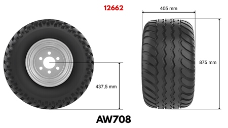 400/60-15,5 ΕΛΑΣΤΙΚΌ AW708 (16 PR) ΜΕ ΖΆΝΤΑ 13,00 x 15,5
