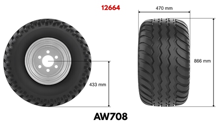 19,0/45-17 ΕΛΑΣΤΙΚΌ AW708 (14 PR) ΜΕ ΖΆΝΤΑ 16,00 x 17