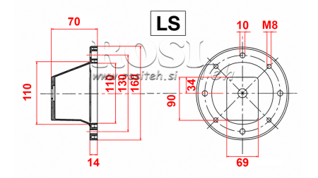 ΥΔΡΑΥΛΙΚΟΣ ΦΛΑΝΤΖΑΣ - ΚΑΜΠΑΝΑ LS161 (EM0,25-0,37KW/GR1)