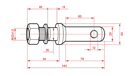 ΠΙΝΑΣ ΣΤΗΡΙΞΗΣ FI28MM ΜΕ ΣΠΕΙΡΩΜΑ M22X1.5