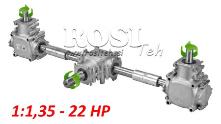 KIT RIDUTTORI 1:1,35 (22HP-16kW) PER SPANDILETAME L:770 - ALU