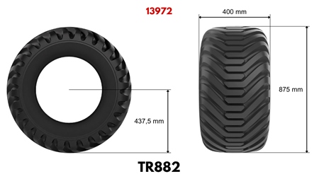 400/60-15,5 ΕΛΑΣΤΙΚΌ TR882 (16 PR) ΜΕ ΖΆΝΤΑ 13,00 x 15,5