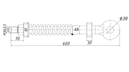 ΑΝΤΙΣΤΑΣΗ ΣΤΡΟΦΗΣ ΤΡΑΒΗΓΜΑΤΟΣ ΜΕ ΕΛΑΤΗΡΙΟ FI45 6.500KG