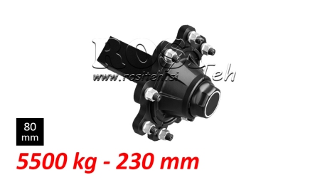 ΗΜΙΑΞΟΝΑΣ ΧΩΡΙΣ ΦΡΕΝΑ - 5500 kg (8 ΒΙΔΕΣ) - 230 mm