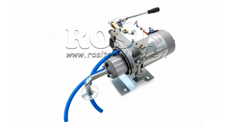 MINI HYDRAULISK POWER-PACK 12V DC - 1.6kW = 2.1cc - 8 liter - enfase enhet MED MANUELL PUMPE
