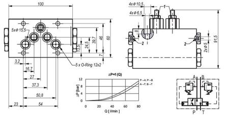 HYDRAULICKÝ VENTIL OTOČNÝ MECHANICKÝ PRO HLEVSKE BRUSH CETOP5 4/2 RHA