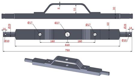 ΥΔΡΑΥΛΙΚΗ ΔΙΑΣΤΑΣΗ ΤΡΑΚΤΕΡ ΚΑΤΗΓΟΡΙΑΣ 2 ΜΕ ΒΑΣΗ ΣΤΗΡΙΞΗΣ (L-750mm)