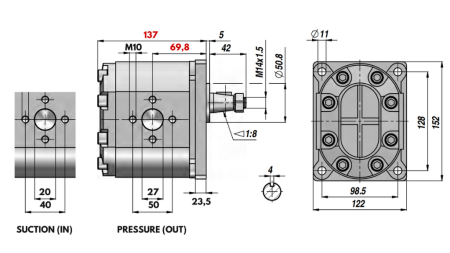 HYDRAULICKÉ ČERPADLO GR.3 34 CC LEVÉ - PŘÍROBNICE