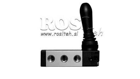 PNEUMATICKÝ MANUÁLNÍ VENTIL 5/3 1/4 PRT-0853-CRR MANUÁLNÍ NÁVRAT