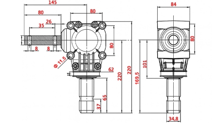ΓΩΝΙΑΚΟ ΚΙΒΩΤΙΟ ΤΑΧΥΤΗΤΑΣ L-150J 1:1 (12HP-9KW)