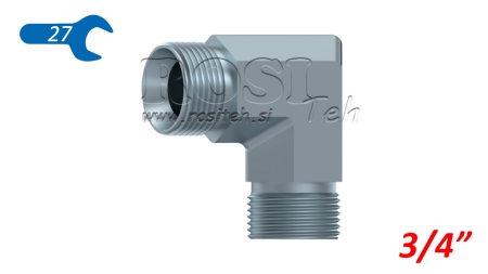 ΥΔΡΑΥΛΙΚΟΣ ΕΛΒΟΝ 90° BSP ΣΥΝΤΟΜΟΣ ΑΝΔΡΑΣ-ΑΝΔΡΑΣ 3/4