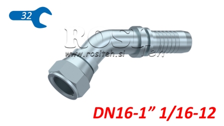 ΥΔΡΑΥΛΙΚΗ ΣΥΝΔΕΣΗ DKJ JIC74° ΘΗΛΥΚΟΣ ΕΛΒΟ 45° DN16-1 1/16-12