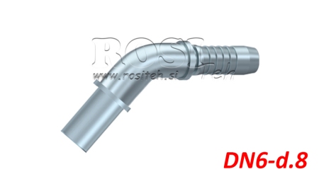 HIDRAVLIČNI PRIKLJUČEK CEVNI PREHOD KOLENO 45° DN6-d.8