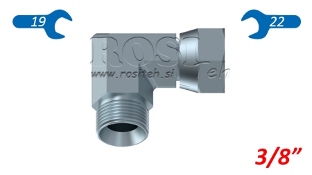ΥΔΡΑΥΛΙΚΟΣ ΓΩΝΙΑΚΟΣ ΣΥΝΔΕΣΜΟΣ 90° BSP ΣΥΝΤΟΜΟΣ ΜΕ ΝΑΤ-ΑΝΔΡΑΣ 3/8