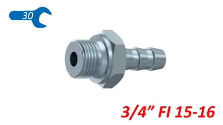 CONEXIUNE HIDRAULICĂ MASCULINĂ 3/4 PENTRU FURTUN DE CAUCIUC Φ 15-16