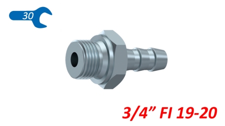CONEXIUNE HIDRAULICĂ MASCULINĂ 3/4 PENTRU FURTUN DE CAUCIUC Φ 19-20