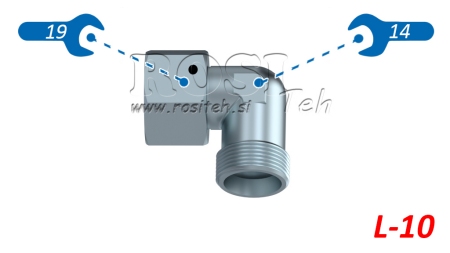 ΥΔΡΑΥΛΙΚΟ ΓΩΝΙΑΚΟ 90° L-10 ΜΕ ΠΕΡΙΣΤΡΕΦΟΜΕΝΟ ΠΑΞΙΜΑΔΙ M16X1,5