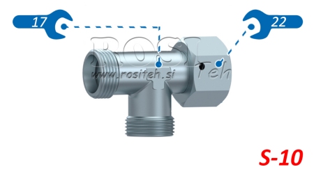 HIDRAVLIČNI T KOM S-10 Z VRTLJIVO MATICO STRANSKO M18x1,5