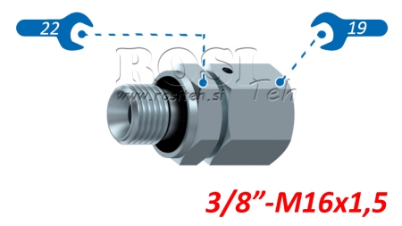 HIDRAVLIČNI UVOJNI VIJAČNI SPOJ AOVR ED BSP3/8 - (10L) M16x1,5