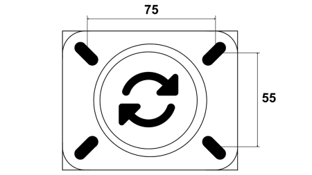 ΤΡΟΧΟΣ 100mm ΜΕ ΣΤΑΘΕΡΗ ΒΑΣΗ