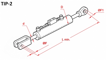 HIDRAVLIČNA DVIŽNA POTEZNICA  - CASE-IH 80/40min.550 tip (2) fi 25/25