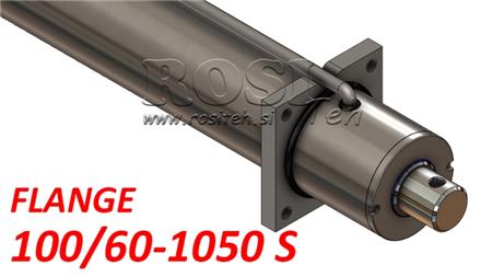 υδραυλικός κύλινδρος με πλάκα στήριξης και σωλήνες 100/60-1050