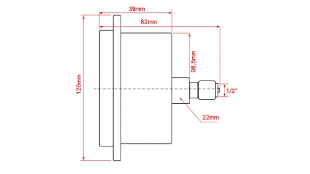 ΜΑΝΟΜΕΤΡΟ DN100 ΠΙΣΩ 0 - 2.5 BAR - 1/2