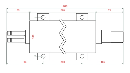 OSOVINA ZA CIRKULAR LITOŽELEZNA 400mm (DESNI NAVOJ)
