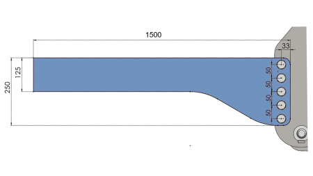 ΚΑΘΟΛΙΚΗ ΚΟΝΣΟΛΑ ΣΤΕΡΕΩΣΗΣ ΓΙΑ ΕΜΠΡΟΣΘΙΑ ΥΔΡΑΥΛΙΚΑ ΤΡΑΚΤΟΡΑ CAT. 2 & CAT. 3 (1500 mm)