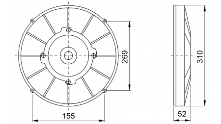 VENTILATOR AKSIALNI 280mm VLEČNI 24V