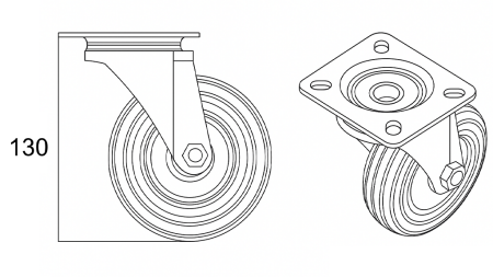 ΤΡΟΧΟΣ 100mm ΜΕ ΣΤΑΘΕΡΗ ΒΑΣΗ