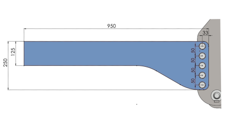 CONSOLĂ DE MONTAJ UNIVERSALĂ PENTRU HIDRAULICA FRONTALĂ A TRACTORULUI CAT. 2 & CAT. 3 (950 mm)